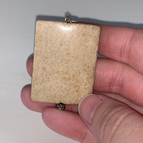 Fossilized Coral Rectangular Pendant - Picture 10 of 10
